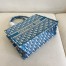 Dior Medium Book Tote Bag In Blue Oblique Embroidery 