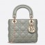 Dior Lady Dior Mini Bag with Chain in Grey Cannage Lambskin