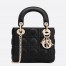 Dior Lady Dior Mini Bag with Chain in Black Cannage Lambskin