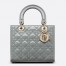 Dior Lady Dior Medium Bag in Grey Patent Cannage Calfskin