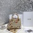 Dior Lady D-Lite Medium Bag In Hibiscus Metallic Thread Embroidery 