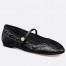 Dior Ballerina Strap Flats in Black Quilted Cannage Calfskin