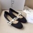 Dior Miss J'Adior Ballerina Flats In Black Technical Canvas