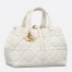 Dior Toujours Large Bag in White Macrocannage Calfskin