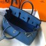 Hermes Birkin 25cm Bag in Blue Agate Clemence Leather with GHW