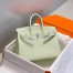 Hermes Birkin 25cm Bag in Vert Fizz Clemence Leather with PHW
