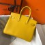 Hermes Birkin 25cm Bag in Yellow Clemence Leather with GHW