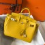 Hermes Birkin 25cm Bag in Yellow Clemence Leather with GHW