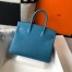 Hermes Birkin 30cm Bag in Blue Jean Clemence Leather with GHW
