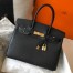 Hermes Birkin 30cm Bag in Black Clemence Leather with GHW