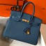 Hermes Birkin 35cm Bag in Blue Agate Clemence Leather with GHW