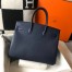 Hermes Birkin 35cm Bag in Navy Blue Clemence Leather with GHW