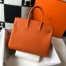 Hermes Birkin 35cm Bag in Orange Clemence Leather with GHW