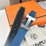 Hermes Constance Reversible Belt 38MM in Blue Clemence Leather