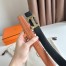 Hermes H Touareg Reversible Belt 32MM in Gold Clemence Leather