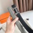 Hermes H Touareg Reversible Belt 32MM in Grey Clemence Leather