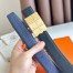 Hermes Typo Reversible Belt 32MM in Blue Epsom Calfskin
