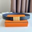 Hermes Typo Reversible Belt 32MM in Blue Epsom Calfskin