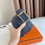 Hermes Tube H Reversible Belt 38MM in Blue Clemence Leather