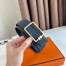 Hermes Tube H Reversible Belt 38MM in Blue Clemence Leather