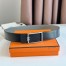Hermes Tube H Reversible Belt 38MM in Grey Clemence Leather