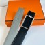 Hermes Tube H Reversible Belt 38MM in Grey Clemence Leather