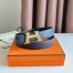 Hermes H Take Off Reversible Belt 32MM in Dark Blue Clemence Leather
