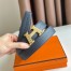 Hermes H Take Off Reversible Belt 32MM in Dark Blue Clemence Leather