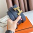 Hermes H Take Off Reversible Belt 32MM in Dark Blue Clemence Leather