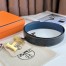 Hermes H Reversible Belt 38MM in Blue Clemence Leather