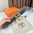 Hermes H Reversible Belt 38MM in Grey and Black Epsom Leather