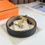 Hermes H Reversible Belt 38MM in Grey and Black Epsom Leather