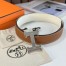 Hermes H Reversible Belt 38MM in White and Gold Epsom Leather
