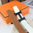 Hermes H Reversible 38MM Belt with matte Buckle in White and Gold Epsom Leather