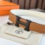 Hermes H Reversible 38MM Belt with matte Buckle in White and Gold Epsom Leather