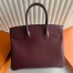Hermes Birkin 30 Retourne Handmade Bag in Bordeaux Box Calfskin