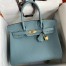 Hermes Birkin 30 Retourne Handmade Bag In Ciel Clemence Leather 