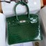 Hermes Birkin 30 Handmade Bag In Malachite Crocodile Niloticus Shiny Skin 