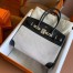 Hermes Birkin 30 Handmade Bag In Toile & Black Swift Leather 
