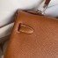 Hermes Kelly Retourne 32cm Handmade Bag In Gold Clemence Leather