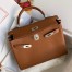 Hermes Kelly Retourne 32cm Handmade Bag In Gold Clemence Leather