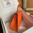 Hermes Kelly Sellier 32 Handmade Bag in Orange Ostrich Leather
