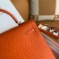 Hermes Kelly Sellier 32 Handmade Bag in Orange Ostrich Leather
