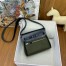 Hermes Herbag Zip 20 Bag in Green Canvas and Black Hunter Calfskin