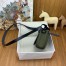 Hermes Herbag Zip 20 Bag in Green Canvas and Black Hunter Calfskin