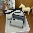 Hermes Herbag Zip 20 Bag in Grey Canvas and Black Hunter Calfskin