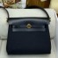Hermes Herbag Zip 20 Bag in Black Canvas and Black Hunter Calfskin
