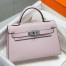 Hermes Kelly Mini II Sellier Bag in Mauve Pale Epsom Leather
