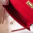 Hermes Kelly Mini II Sellier Bag in Red Epsom Leather