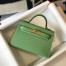 Hermes Kelly Mini II Sellier Bag in Vert Criquet Epsom Leather